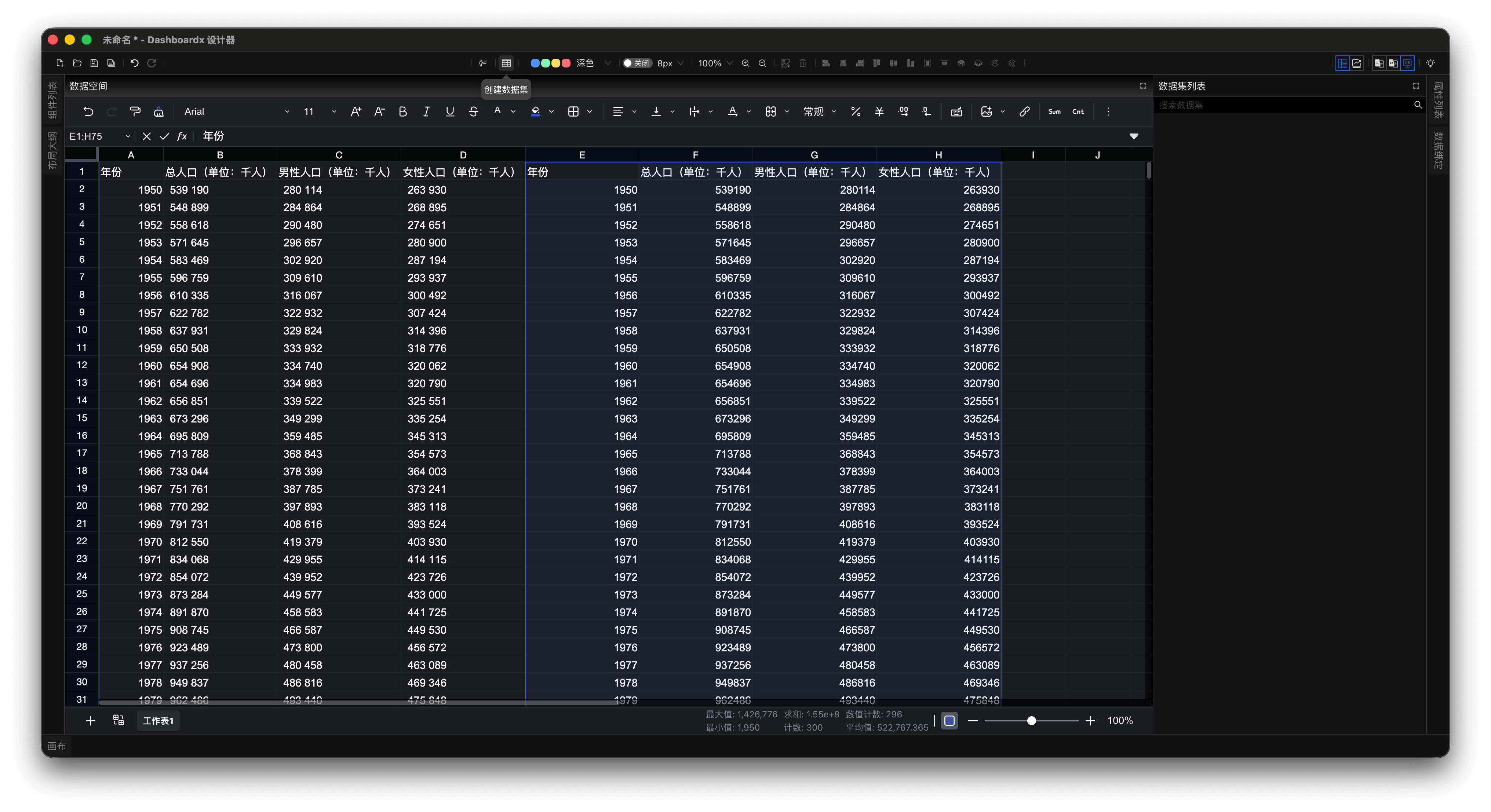 Figure 3: Select Converted Data to Prepare for Creating Dataset