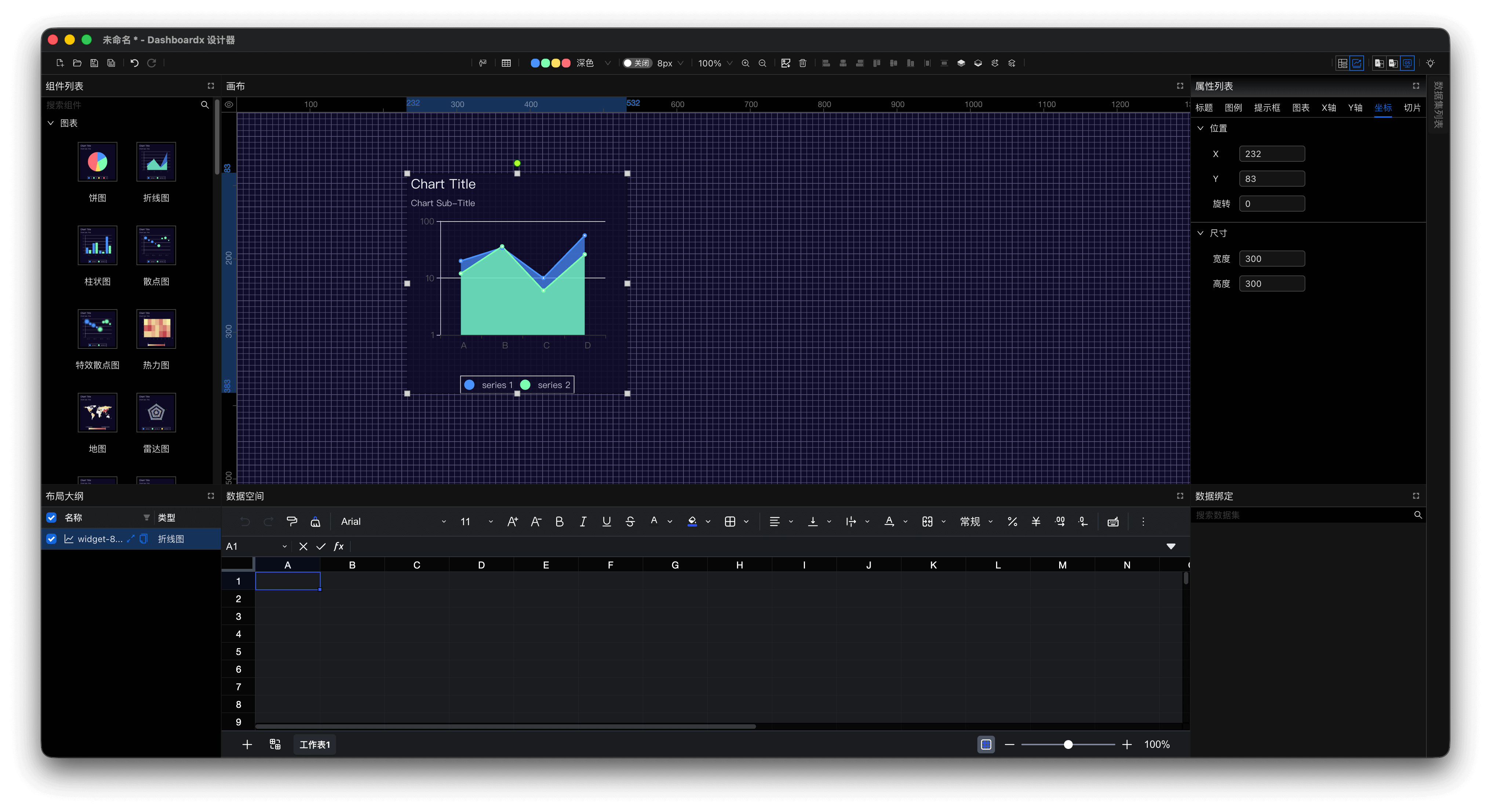 图5 折线图的坐标标签页